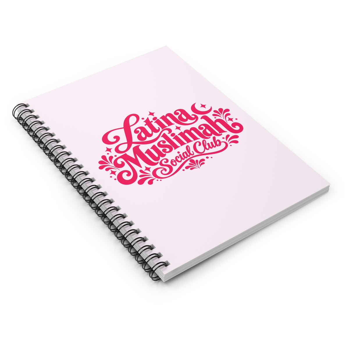 Latina Muslimah Social Club Spiral Notebook — Pink Ruled Journal for Muslim Latina Women