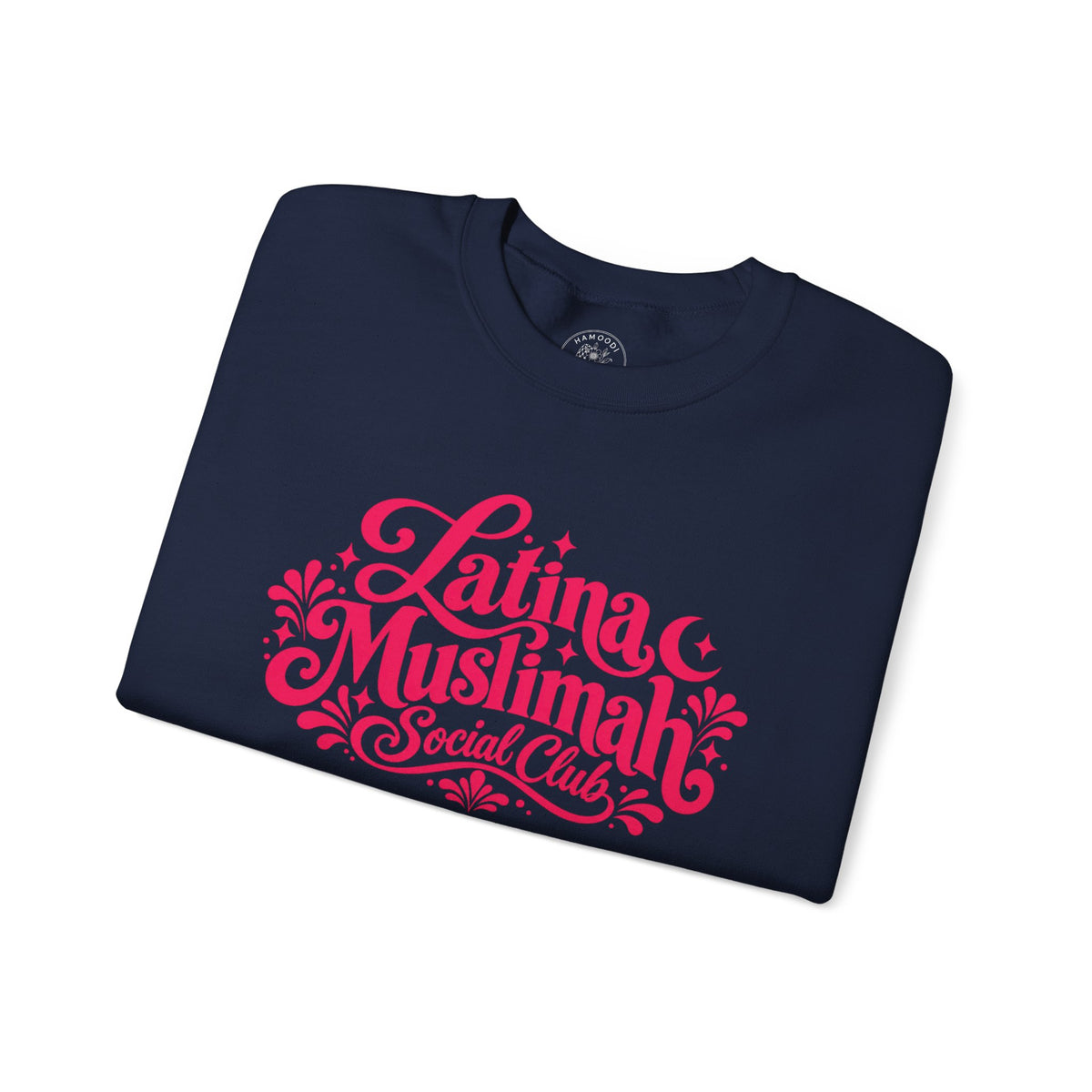 Latina Muslimah Crewneck Sweatshirt — Feminine Pink Script Pullover