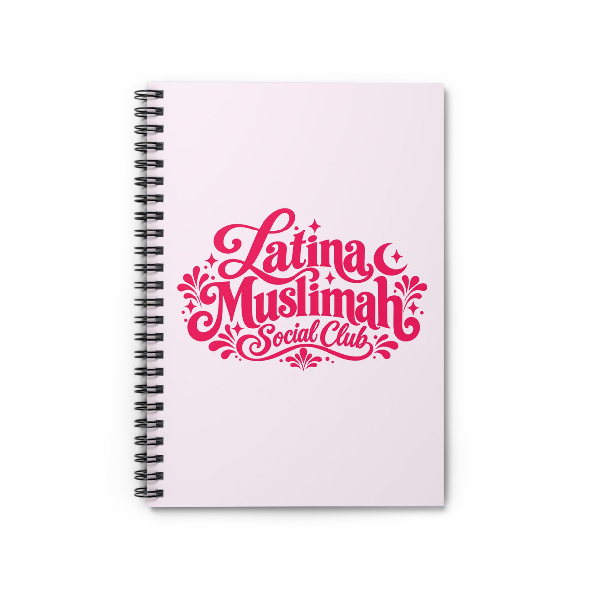 Latina Muslimah Social Club Spiral Notebook — Pink Ruled Journal for Muslim Latina Women