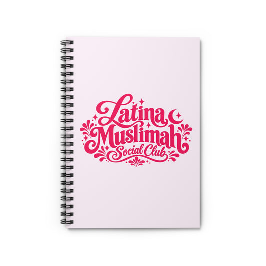 Latina Muslimah Social Club Spiral Notebook — Pink Ruled Journal for Muslim Latina Women