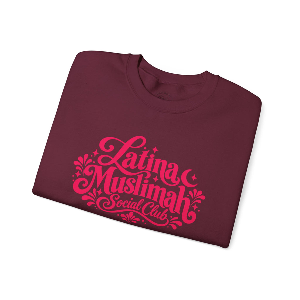 Latina Muslimah Crewneck Sweatshirt — Feminine Pink Script Pullover