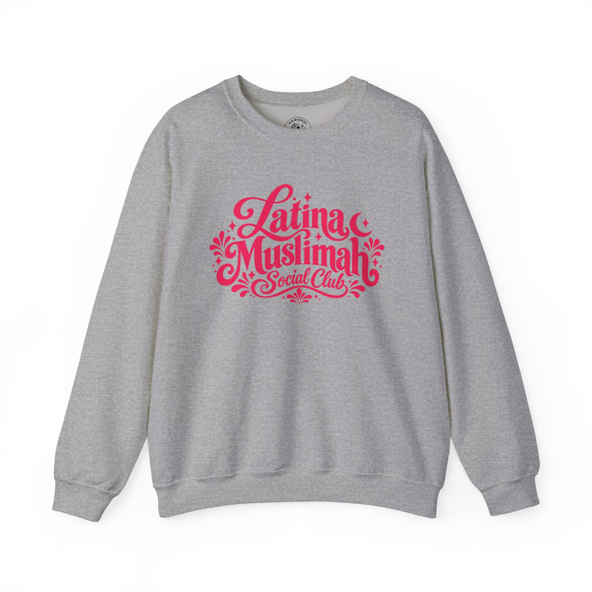 Latina Muslimah Crewneck Sweatshirt — Feminine Pink Script Pullover