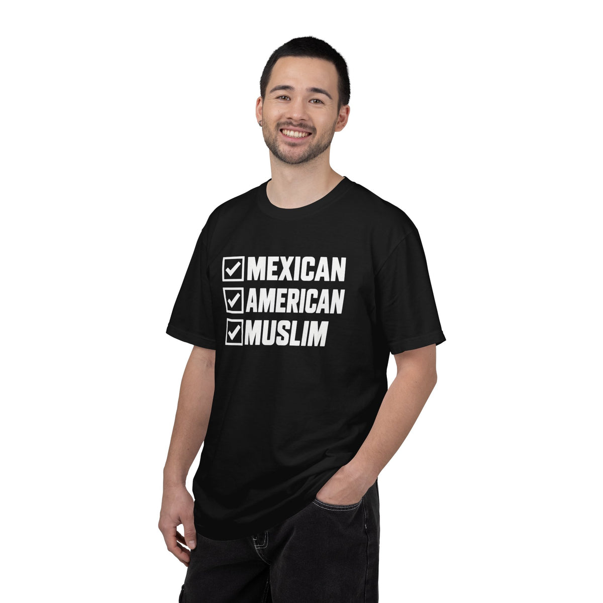 Mexican • American • Muslim Checked Tee — Proud Identity T-Shirt