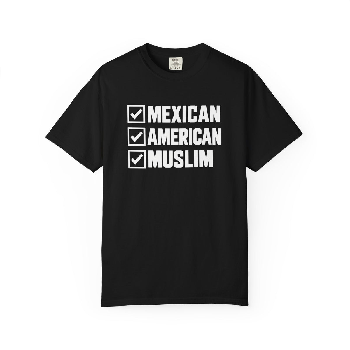 Mexican • American • Muslim Checked Tee — Proud Identity T-Shirt