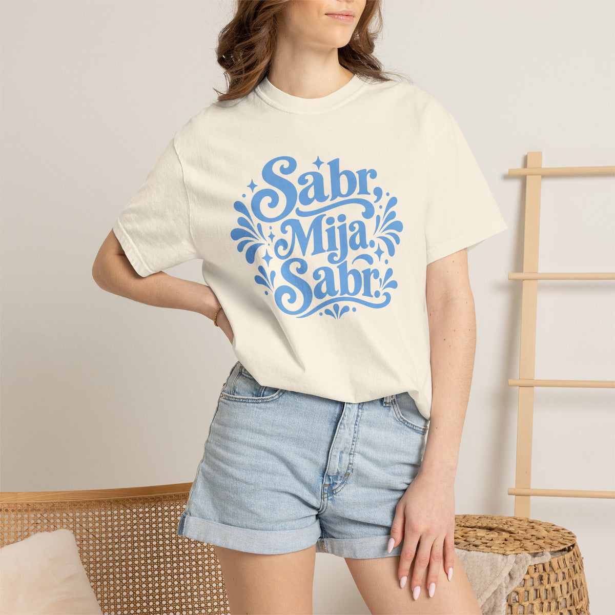 Sabr, Mija, Sabr Tee — Garment-Dyed Inspirational Arabic-Spanish Shirt