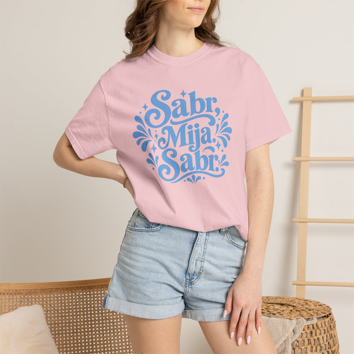 Sabr, Mija, Sabr Tee — Garment-Dyed Inspirational Arabic-Spanish Shirt