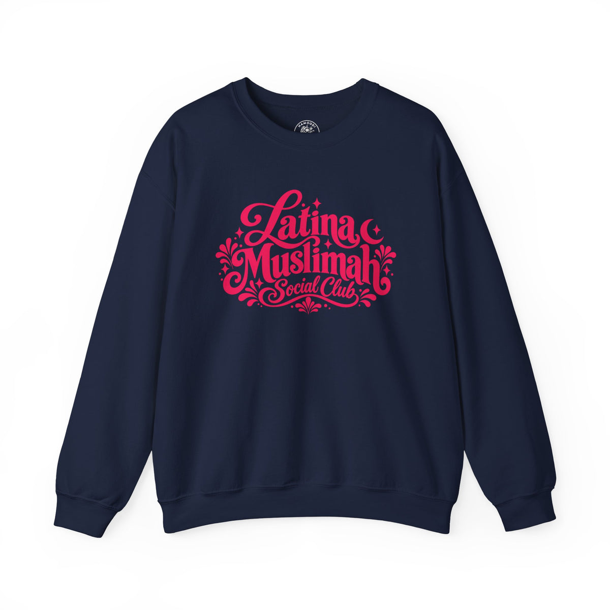 Latina Muslimah Crewneck Sweatshirt — Feminine Pink Script Pullover
