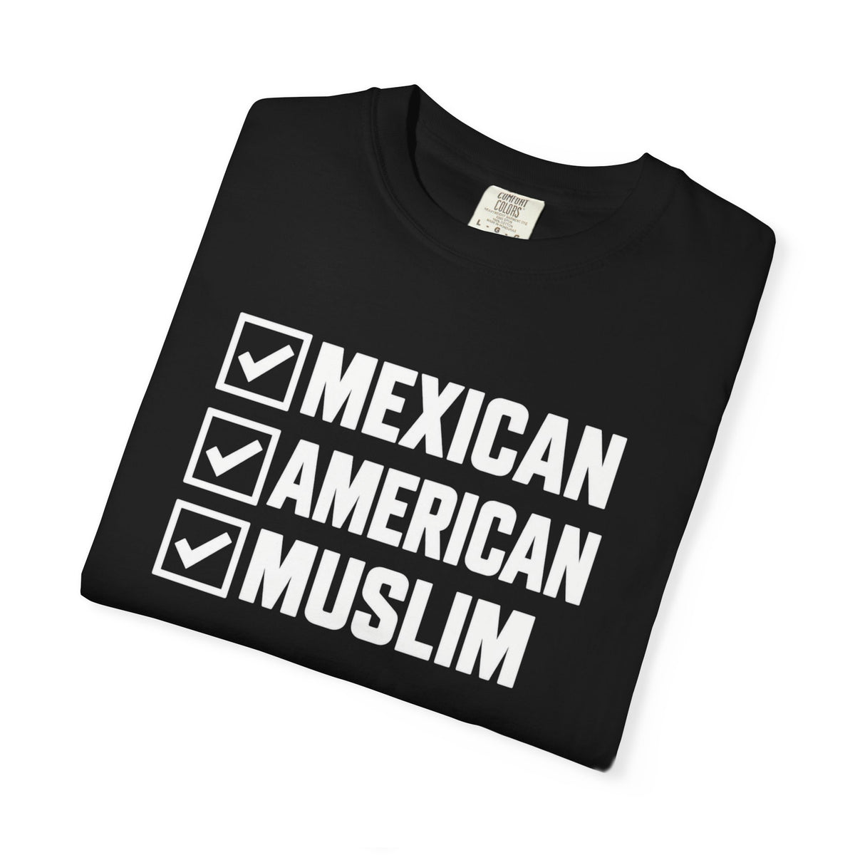 Mexican • American • Muslim Checked Tee — Proud Identity T-Shirt