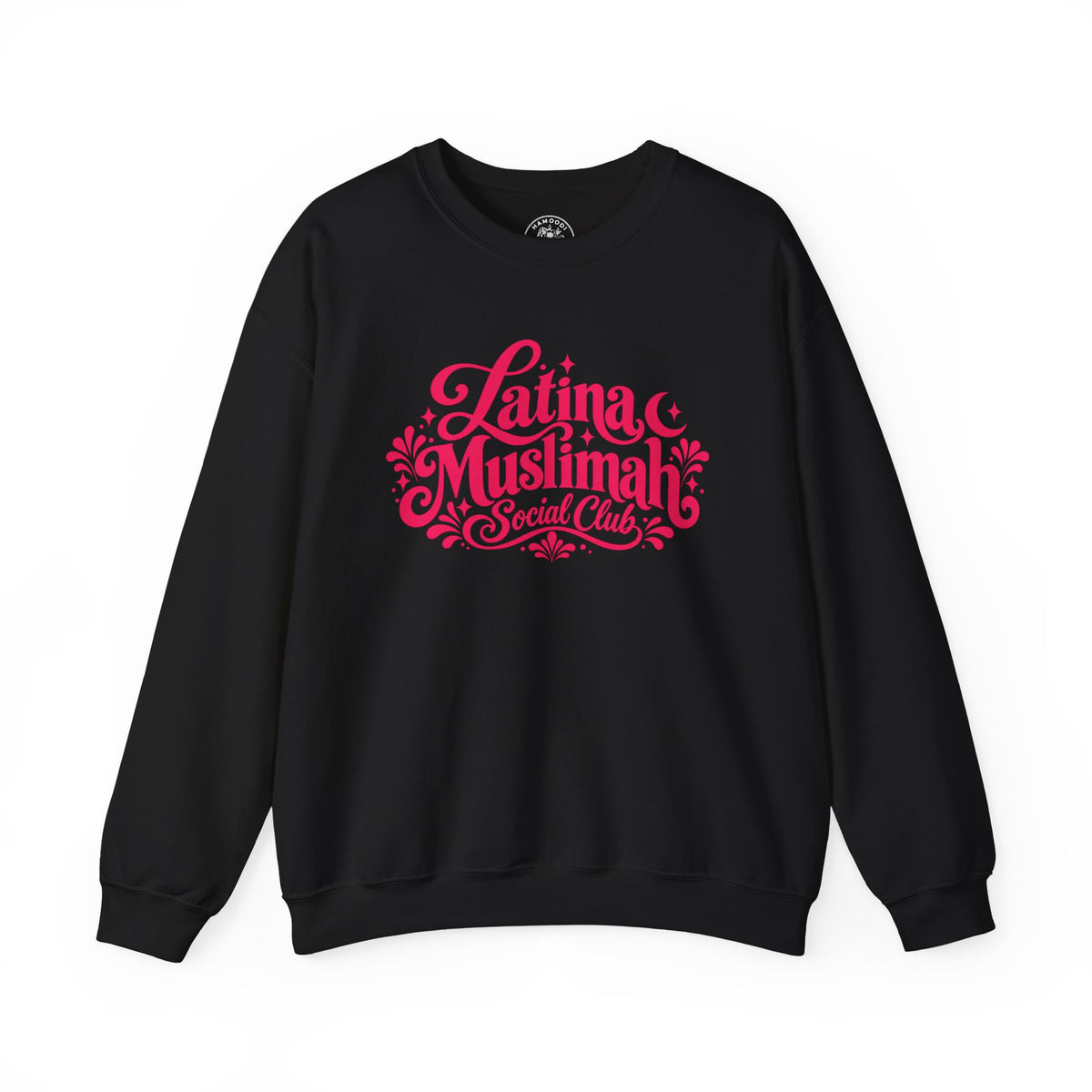Latina Muslimah Crewneck Sweatshirt — Feminine Pink Script Pullover