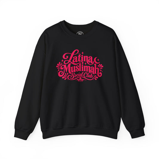 Latina Muslimah Crewneck Sweatshirt — Feminine Pink Script Pullover