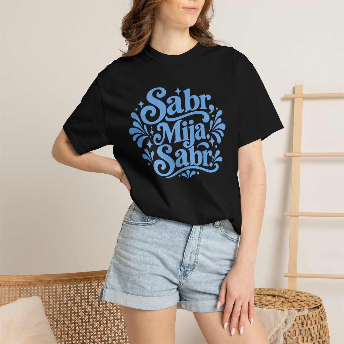 Sabr, Mija, Sabr Tee — Garment-Dyed Inspirational Arabic-Spanish Shirt