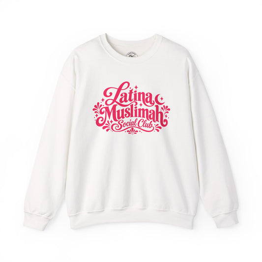 Latina Muslimah Crewneck Sweatshirt — Feminine Pink Script Pullover
