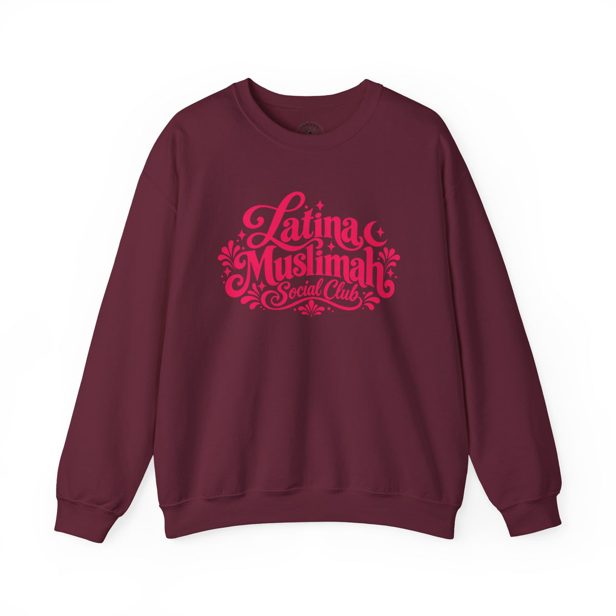 Latina Muslimah Crewneck Sweatshirt — Feminine Pink Script Pullover